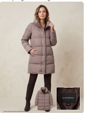 CLUB MONACO | oversized down puffer jacket Coat olive Green Sz XS